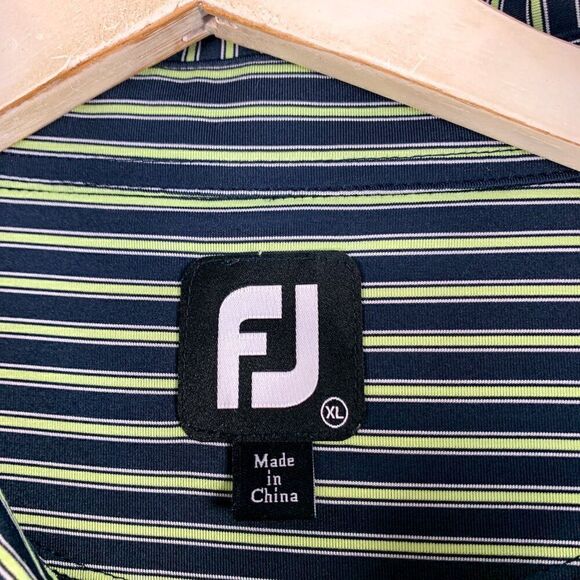 Footjoy Shirt Men‎ Extra Large Black Yellow Stripe Golf Polo FJ Meadowlands - Picture 4 of 13